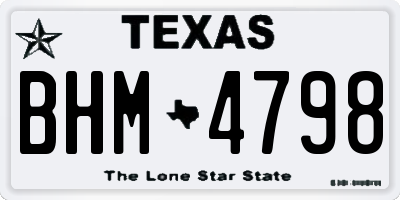 TX license plate BHM4798