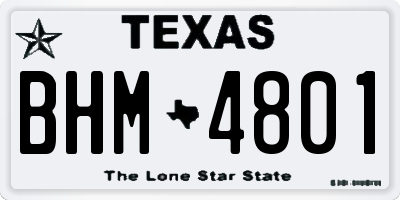 TX license plate BHM4801