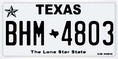 TX license plate BHM4803