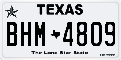 TX license plate BHM4809