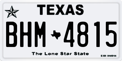 TX license plate BHM4815
