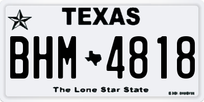 TX license plate BHM4818