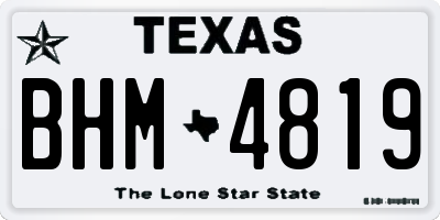 TX license plate BHM4819