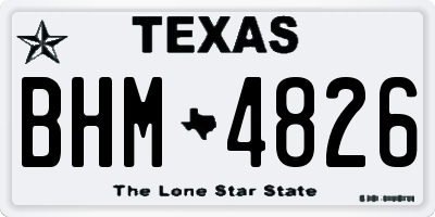 TX license plate BHM4826