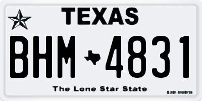 TX license plate BHM4831