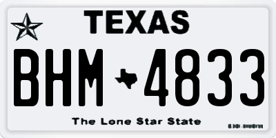 TX license plate BHM4833