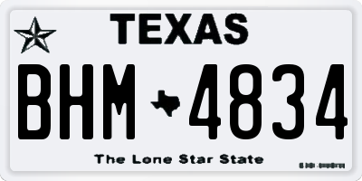 TX license plate BHM4834