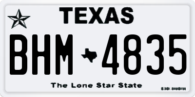 TX license plate BHM4835