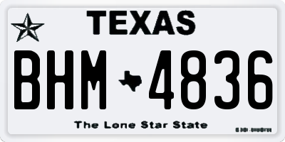 TX license plate BHM4836