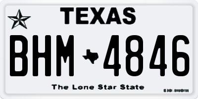 TX license plate BHM4846