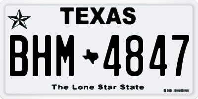 TX license plate BHM4847