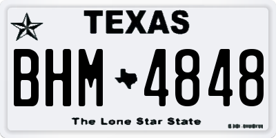 TX license plate BHM4848