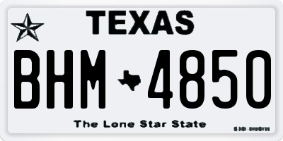 TX license plate BHM4850