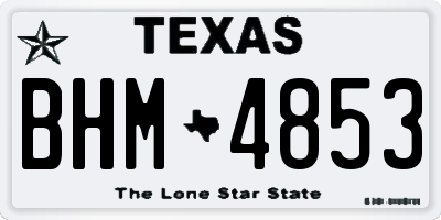 TX license plate BHM4853