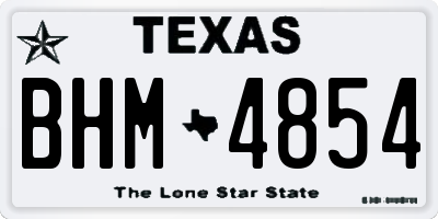 TX license plate BHM4854