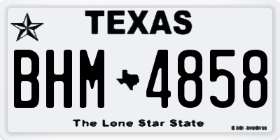 TX license plate BHM4858