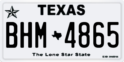 TX license plate BHM4865