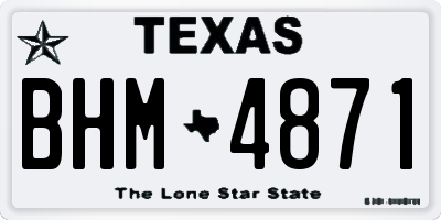 TX license plate BHM4871