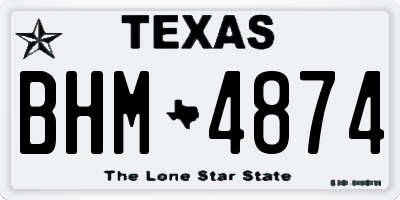 TX license plate BHM4874
