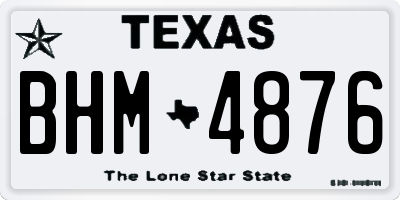 TX license plate BHM4876