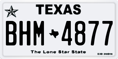 TX license plate BHM4877