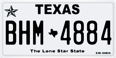 TX license plate BHM4884