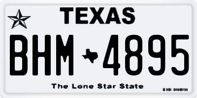 TX license plate BHM4895