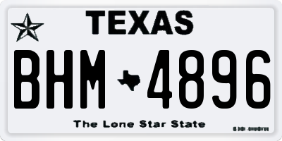 TX license plate BHM4896