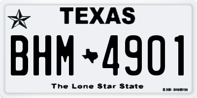 TX license plate BHM4901