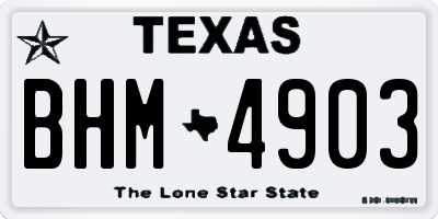 TX license plate BHM4903