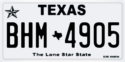 TX license plate BHM4905