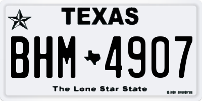 TX license plate BHM4907