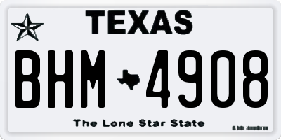 TX license plate BHM4908
