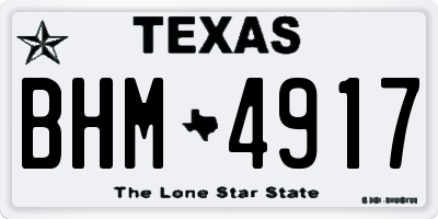 TX license plate BHM4917