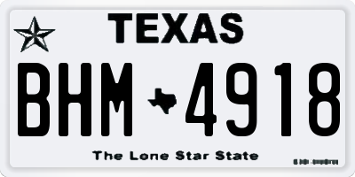 TX license plate BHM4918