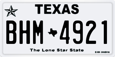 TX license plate BHM4921