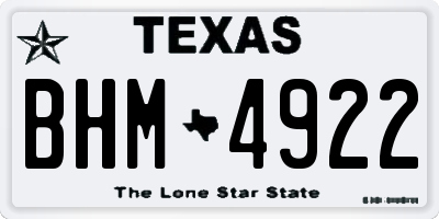 TX license plate BHM4922