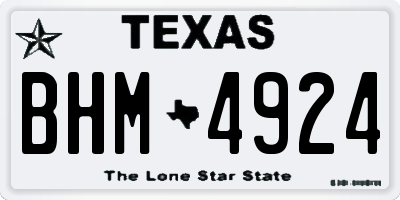 TX license plate BHM4924