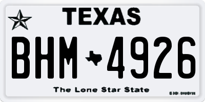 TX license plate BHM4926