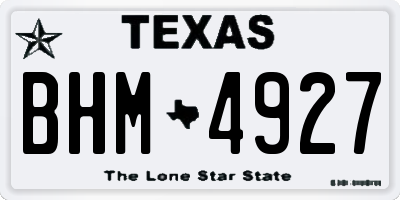TX license plate BHM4927