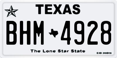 TX license plate BHM4928