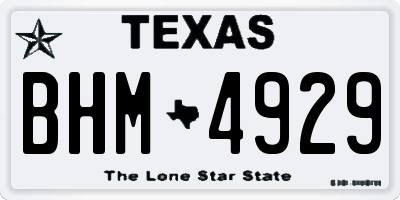 TX license plate BHM4929