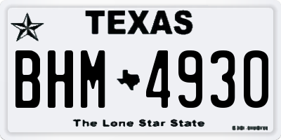 TX license plate BHM4930