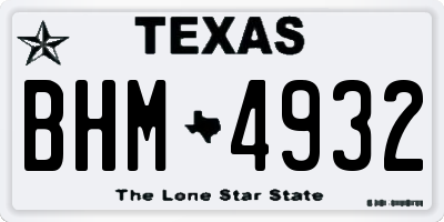 TX license plate BHM4932
