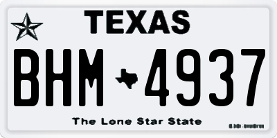 TX license plate BHM4937