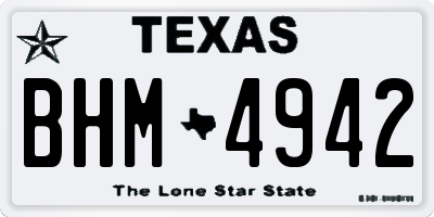 TX license plate BHM4942