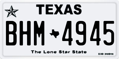 TX license plate BHM4945