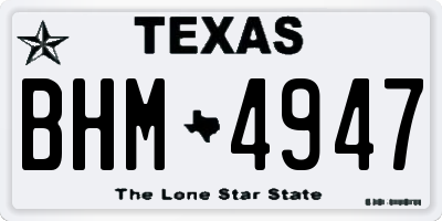 TX license plate BHM4947
