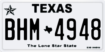 TX license plate BHM4948