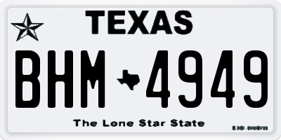 TX license plate BHM4949
